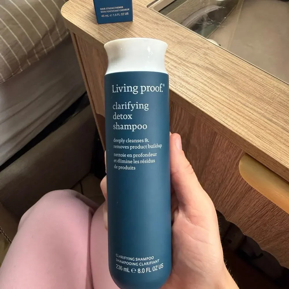Living Proof clarifying detox, shampoo, and triple bond complex